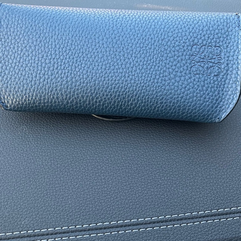Loewe Navy blue leather sunglasses case